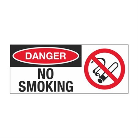 Danger No Smoking 7" x 17" Sign - Graphic